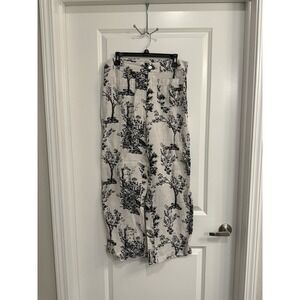 Joie Black and Cream Wide Leg Pants